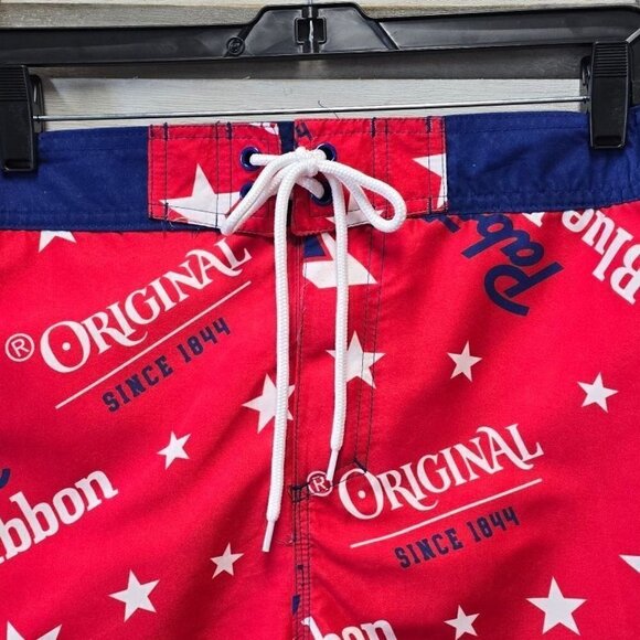 Pabst Blue Ribbon Elastic Board Swim Shorts 8.5" | XXL - Picture 3 of 9